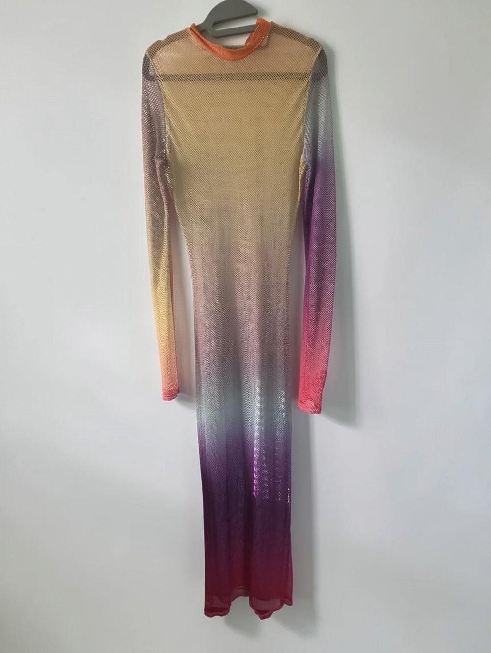 Tall Rainbow Ombré Fishnet Maxi Tube Dress One Size